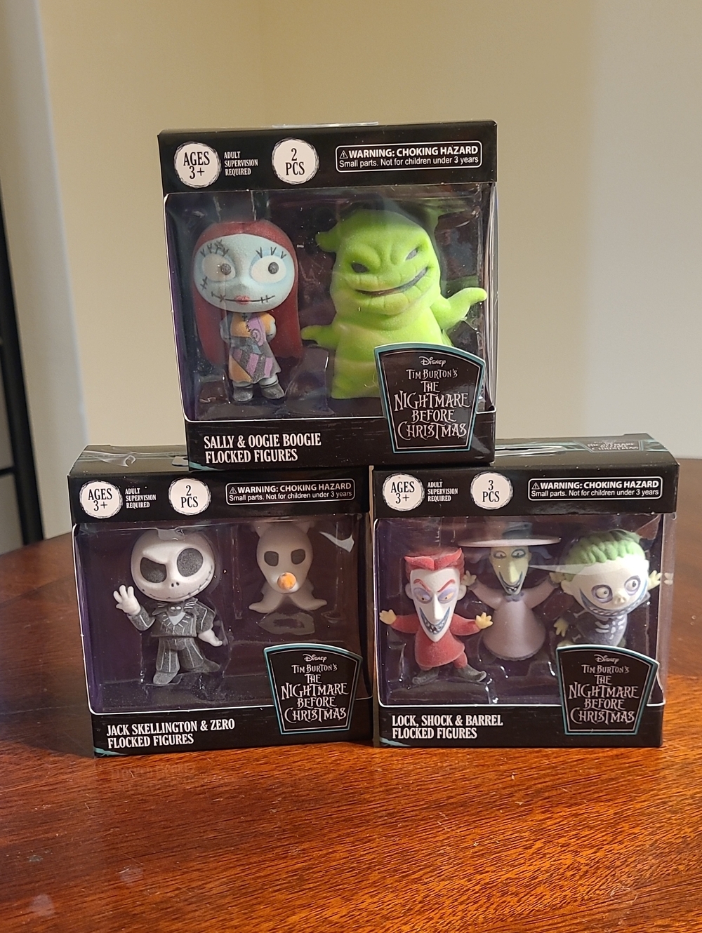 Disney Tim Burton's The Nightmare Before Christmas Flocked Figures Complete Set